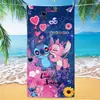 Toalla de Playa con Estampado de Stitch Lindo de Dibujos Animados y Anime, Toalla de Baño de Microfibra Secado Rápido Transfronteriza, Toalla de Playa Espesa