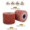 Rueda europea de trefilado de acero inoxidable, rueda pulidora de fibra de nailon, rueda pulidora de almohadilla abrasiva de grado industrial de núcleo cruzado para trefilado y eliminación de óxido