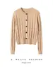 Cardigan Twist de Bambu 100% Caxemira Gola V Manga Longa Cor Sólida Casual Clássico Feminino Amigo da Pele Confortável Suéter Simples
