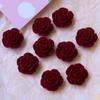 Pendientes tridimensionales con forma de rosa roja romántica francesa, accesorios hechos a mano, material para tocados de hadas, joyería
