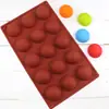 Que en stock al por mayor molde de silicona para pastel 15 incluso molde grande de chocolate de semicírculo Molde para pudín molde pequeño de cara sonriente Q