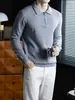 Suéter de Lana Modal de Lujo Old Money con Media Cremallera para Hombre, Otoño e Invierno, Gama Alta, Grueso, Cálido, Tejido Elástico