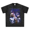 Camiseta de Manga Corta Estampada Lil Durk Hip-Hop Americano Retro Transfronterizo Sudadera con Capucha de Cuello Redondo Pesada