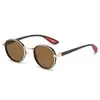 Nuevas Gafas de Sol Retro de Montura Redonda Transfronterizas con Anillos Metálicos, Gafas de Sol Elegantes Estilo Callejero, Gafas de Sol Casuales y Elegantes
