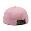 Sombrero de verano para hombre sombrero de melón de cuero sombrero principal de piso sombrero coreano de calle hipster hip hop sombrero sin ala yuppie moda sombrero de piso