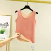 Nuevo Chaleco Térmico Sin Costuras de Cuello Redondo para Mujer Otoño e Invierno Terciopelo de Doble Cara Forro Polar Engrosado Base Interior Chaleco de Color Sólido