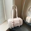 Bolsa Boston Retrô Estilo Coreano para Mulheres 2026 Primavera Nova Moda Bolsa de Ombro Transversal Texturizada Tendência