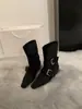 Botas western cáqui retrô francesas, camurça, início do outono, estilosas, estilo de rua, inspiração britânica, boca larga, botas curtas para mulheres
