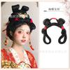 Acessórios de Cabeça Hanfu Feminino Vestido Antigo Cabelo Falso Bolsa Integrada Aro de Cabelo Preguiçoso Acessórios de Cabelo Coque Hanfu Conjunto Completo Cabelo Grampo de Cabelo Fada