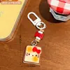 Lindo Creativo Gato Tostada Llavero Colgante Decoración de Mochila Femenina Colgante Pequeño Versátil Venta al por Mayor