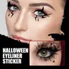 Eelhoe Halloween Calcomanías de Delineador Horror Moda Fiesta Maquillaje Herramientas Murciélago Araña Decoración Sombra de Ojos Calcomanías de Delineador