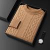 Suéter de cachemira para hombre, cuello redondo, otoño e invierno 2023, nuevo jersey holgado y grueso de siete pines, suéter de punto de lana de manga larga