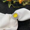 Anel feminino novo banhado a prata com calcita branca gelo incrustada anel de jade feminino de ágata verde suprimento ao vivo ornamentos