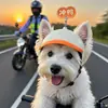 Casco para perro con agujeros para las orejas para paseos al aire libre en coche, sombrero a prueba de viento para mascotas, accesorio de motocicleta para perros, transfronterizo de Amazon