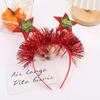 Diadema de estrella de cinco puntas navideña transfronteriza creativa de seda brillante letras inglesas diadema festiva accesorios para el cabello para fiesta y actuación