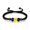 Pulseira de Contas da Sorte com Mantra de Seis Caracteres em Ouro Puro 999, Pulseira Trançada de Obsidiana, Ano do Zodíaco, Atacado de Fábrica