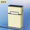 Estuche para cigarrillos de aleación de aluminio con tapa abatible, 20 cigarrillos de tabaco grueso, a prueba de presión, a prueba de humedad, portátil