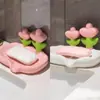 Bonito Plato para Jabón con Forma de Nube Auto Drenante Soporte sin Clavos para Jabón Bandeja para Baño Lavabo