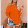 Amazon AliExpress Outono e Inverno Comércio Exterior Transfronteiriço Novo Esportivo Feminino Casual Europeu e Americano Suéter Pulôver de Manga Longa Cor Sólida