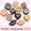 Resina Nova Grande Simulação Chocolate Comida Brincar DIY Telefone Shell Decorativo Sobremesa Geladeira Adesivos Acessórios