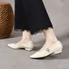 Zapatos de Mujer de Punta Baja y Tacón Bajo 2026 Otoño Nuevos Zapatos Mary Jane Bajos con Hebilla Cuadrada y Correa Única Mocasines Retro para Mujer