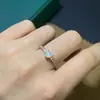 Joia Feminina em Prata S925 com Opala Natural Inlaid, Simples e Versátil, com Bom Brilho e Sem Inclusões, Design de Nicho Aberto