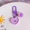 Llavero con forma de emoticono de color caramelo, colgante de resina con forma de flor de simulación de amor, nube, macarrón, joyería pequeña