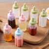 Botella de Aderezo para Ensalada tipo Exprimidor, Botella de Exprimidor para Mermelada, Juego de Botellas de Condimento para Barbacoa al Aire Libre con Compartimento para Cuchara Integrado