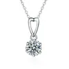 Japón y Corea del Sur venta caliente moissanita cadena clavicular fábrica directa trémolo con collar para mujer pequeño fresco completo diamante joyería simple