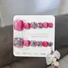 12 peças de unha do pé acabada tipo olho de gato removível pura feita à mão com pó de glitter para fototerapia adesivo para unha do pé branco novo estilo