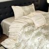 Juego de cuatro piezas de Tencel lavado estilo retro romántico francés, lujo ligero, verano, juego de cama fresco de seda de hielo lavada
