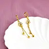 2024 Nova Moda Exquisite Full Diamond Zircônia Flor Folha Franja Orelha Fivela Brincos Design Único Brincos Fivela de Orelha