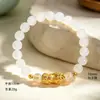Pulsera de Pareja Pixiu de Obsidiana con Cuentas y Mantra de Seis Palabras de Buena Suerte Nuevo Estilo Chino Pulsera de Calcedonia Blanca Joyería