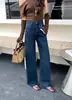¡Reserva personal! Jeans blancos de pierna ancha con elasticidad en cuatro direcciones para mujer, de cintura alta, corte holgado, adelgazantes, casuales, versátiles, de pierna recta