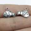 16x14mm 1.3g Aleación de Plata Antigua Accesorios de Joyería Retro DIY Colgante de Animal Marino Pez