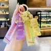 Urso Gravata Borboleta de Cristal Chaveiro Feminino Fofo Chaveiro Criativo de Casal Pingente de Carro Desenho Animado Decoração Fofa para Mochila