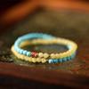 Pulsera de Piedra de Cera de Abeja Verde Pino Magnesita Buena Suerte Carpa Abejas Pulsera Versátil Fina Apilable Pulsera de Carpa Cloisonné Lote