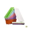 Maceta para Plantar Verduras en Balcón, Maceta Rectangular, Canaleta para Flores de Plástico Extra Grande, Caja de Resina para Plantar Verduras y Fresas, Soporte Colgante