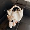 Bolso de Hombro Texturizado Francés para Mujer 2025 Nuevo Moderno de Color Sólido Bolso Cruzado Elegante para Llevar en la Mano Bolso Tipo Cubo de Cuero Suave