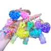 Llavero Creativo de Verano Colorido con Arena Movediza en Forma de Corazón Luminoso Colgante de Acrílico Transparente para Bolso de Niña Muñeca Máquina al por Mayor