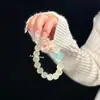 Pulsera de Cristal Natural Citrino Amarillo Limón Fluorita Verde Fresca y Moderna Estilo Ins Diseño de Nicho con un Toque Dulce y de Alta Gama