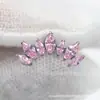 Pendientes de aleación de titanio Fengtai F136, pendientes de marquise curvados, tachuelas para el cartílago de la oreja, joyería para perforación corporal con cuerpo de titanio G23 de rosca interna