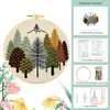 Kit de Bordado Paisaje Forestal, Estilo Nórdico, Decoración para Sala de Estar Ins, Arte de Pared Hecho a Mano DIY, Venta al por Mayor desde el Fabricante