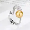 Joia Huayoumei Anel de Pérola Joia Pérola de Nanyang Pérola Branca da Austrália Pérola Cinza Misteriosa Moda Feminina Versátil Nicho