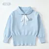 Suéter para Niñas con Decoración Floral Estilo Coreano, Nuevo Tejido de Comercio Exterior Transfronterizo, Camiseta Básica Sencilla Versátil para Niños para Primavera y Otoño