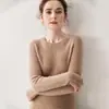Prenda de Punto de Cachemira de Cuello Redondo Lista para Usar de Una Sola Línea Ropa de Punto Otoño e Invierno Top Base Cálido de Manga Larga para Mujer Aspecto Adelgazante y Versátil