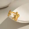 Playa del Océano Costa Vacaciones Estrella de Mar Tortuga Olas Anillo Personalizado Moda Femenina Nicho Lujo Accesible Impermeable y No Descolorante