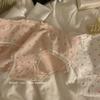 Ropa interior cómoda y transpirable de estilo japonés, bonita y fresca, con pequeñas flores, sencilla, de algodón y orejas de madera para mujer, para estudiantes y niñas.