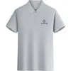 Camiseta de Lapela Camisa Polo Masculina de Manga Curta Seda Gelo Fresca Paul Top Verão Gola Meia Manga Estampada