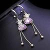 Pendientes Morados de Verano Elegantes y Exquisitos Flor de Cristal Pendientes Super Hada Amor Combinan con Todo Atmosféricos Personalizados Pendientes de Moda